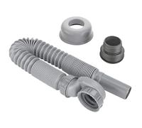 Qrity 1 Pièce Tuyau D'évacuation Extensible, Extensible de 400mm à 960mm Siphon à Profil Bas pour Baignoire, Douche