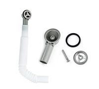 Qrity 1 Pièce Tuyaux de Débordement, Tube de Débordement pour évier Extensible, Interface Carrée (Taille: 41x41mm) Tube Longueur 250mm, Diamètre 26mm (diamètre intérieur: 21mm)