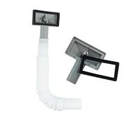 Qrity 1 Pièce Tuyaux de Débordement, Tube de débordement pour évier extensible, Interface carrée (Taille: 75x40mm) Tube longueur 230-600mm, Diamètre 26mm (diamètre intérieur: 21mm)