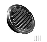 Qrity 1 Pièces Grille Aeration, Grille de Ventilation Ronde avec Moustiquaire, 100mm Couvercle de Ventilation, Grille de Ventilation en Acier Inoxydable, Noir
