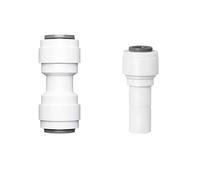 Qrity 1 Pièces Raccords de Filtre à Eau, 3/8" Tuyauterie Tube Joint, 3/8" Insert dur à 1/4" Connecteur de Filtre à Eau