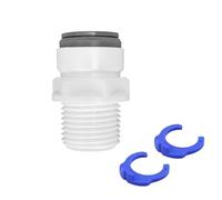 Qrity 1 Pièces RO Raccord Osmoseur de Filtre à Eau, 1/2" Fileté Mâle to 1/2" Poussée en Rapide Connecteur, Connecteur pour Réfrigérateur Tuyau