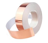 Qrity 1 Pièces Ruban Adhésif en Cuivre, 5mm x 20m Conducteur Ruban de Cuivre Résistant à la Chaleur, pour Guitare et EMI Shielding
