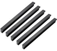 Qrity 10 Noir Moderne en Alliage D'aluminium Armoire Armoire Poignée de Porte Tiroir de Meubles Tire Boutons, Trou Centre 192 mm