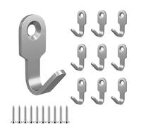 Qrity 10 Pièces Petits Crochets Muraux en Acier Inoxydable, Crochet Mural Simple avec Vis pour Peignoir, Serviette, Chapeau, Sac