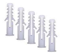 Qrity 100 Pièces de Tubes D'expansion M6*28mm, Chevilles pour Plaques de Plâtre, Chevilles pour Murs, Boulons de Fixation Murale en Plastique Sans Vis