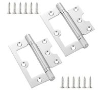 Qrity 2 Pièces Charnières Muettes, 4" (101mm) Charnières de Porte en Acier Inoxydable avec Vis, pour Portes de Placard, Meubles, Armoire, Argent