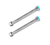 Qrity 2 Pièces G1/2" x G1/2" Tuyau de Vidange Ondulé en Acier Inoxydable, pour Chauffe-eau Connecteur Plomberie Salle de Bain Tuyau Tube D'eau Chaude, 10CM