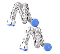 Qrity 2 Pièces G1/2" x G1/2" Tuyau de Vidange Ondulé en Acier Inoxydable, pour Chauffe-eau Connecteur Plomberie Salle de Bain Tuyau Tube D'eau Chaude, 20CM