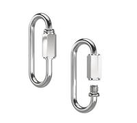 Qrity 2 Pièces Maillon Rapide en Acier Inoxydable, M6 Mousqueton à Verrouillage, Connecteur de chaîne pour Accessoires de Randonnée, Extérieur et Intérieur