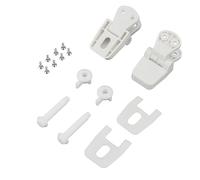 Qrity 2 Pièces Remplacement de Charnière de Siège de Toilette en Plastique Blanc, WC Siège Charnière avec Vis, pour Couvercle Supérieur