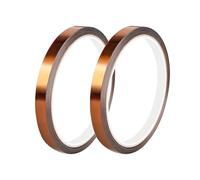 Qrity 2 Pièces Ruban Adhésif Haute Température, 10mm x 33m, Résistant à la Chaleur Ruban 260-300℃, pour Imprimante 3D, Soudure, Batterie, Moteur