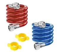 Qrity 2 Pièces Tuyaux D'entrée Flexibles en Acier Inoxydable 304, G1/2" Connecteurs de tuyau pour Chauffe-Eau Eau Chaude et Froide, 40CM