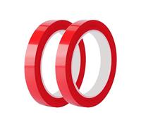 Qrity 2 Rouleaux de Ruban Adhésif en Mylar, 10mm x 66m Ruban Adhésif Isolant, Ruban Électrique, pour Isoler, Réparer et Protéger les Fils Électriques, Rouge