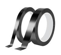 Qrity 2 Rouleaux de Ruban Adhésif en Mylar, 15mm x 66m Ruban Adhésif Isolant, Ruban Électrique, pour Isoler, Réparer et Protéger les Fils Électriques, Noir