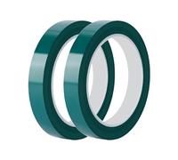 Qrity 2 Rouleaux de Ruban Adhésif en Mylar, 15mm x 66m Ruban Adhésif Isolant, Ruban Électrique, pour Isoler, Réparer et Protéger les Fils Électriques, Vert