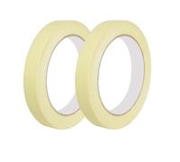 Qrity 2 Ruban de Masquage à Usage Général 10mm x 50m, pour la Protection des Surfaces Lors de Travaux de Décoration/Peinture, Jaune