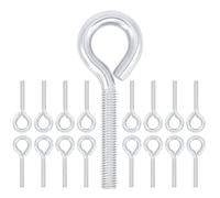 Qrity 20 Pièces Boulons à Œillet M5 x 24 mm, Acier au Carbone Zingué, Anneaux Filetage Vis Tige Longue pour Fixation et Suspension de Câbles, Argenté