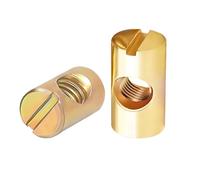 Qrity 20 Pièces Écrou Cylindrique, M6 x 13mm Boulon de Meubles Fendue, Écrous de Baril en Acier Au Carbone Zinguée, pour Meubles