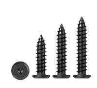 Qrity 20 Pièces Vis Autotaraudeuses à Tête Plate M6x40mm Vis à Bois à Six Pans Creux, pour Plastique Bois Métal, Noir