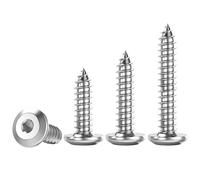 Qrity 20 Pièces Vis Autotaraudeuses à Tête Plate, Vis à Bois à Six Pans Creux, Acier Inoxydable 304, M6x55mm, pour Plastique Bois Métal