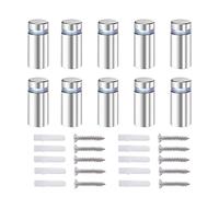 Qrity 20 x Vis d'écartement, verre publicité Axe entretoise Boulon Fix Verre standoff publicité, acier Inox, 12X25mm, avec Accessoires de Montage à Vis pour Cadre Acrylique