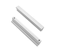 Qrity 2x 90°L Boutons de Porte Cuisine Chambre Armoire Porte Poignées Bouton d'armoire Tiroir Tirette, 128mm, Alliage d'aluminium, Argent