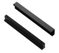 Qrity 2x 90° L Boutons de portes Cuisine Chambre Porte Cabinet Poignées Poignée Porte Cabinet Bouton pour Tiroir Placard Intérieure Meuble Tirer, 128mm, Aluminium