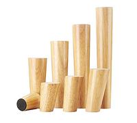 Qrity 4 Pièces Meubles en Bois Pieds, 10CM Pied de Canapé en Bois Massif avec Plaque de Montage et Vis, pour Table, Canapé et Autres Meubles