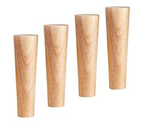 Qrity 4 Pièces Meubles en Bois Pieds, 20CM Pied de Canapé en Bois Massif avec Plaque de Montage et Vis, pour Table, Canapé et Autres Meubles