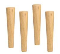 Qrity 4 Pièces Meubles en Bois Pieds, 35CM Pied de Canapé en Bois Massif avec Plaque de Montage et Vis, pour Table, Canapé et Autres Meubles