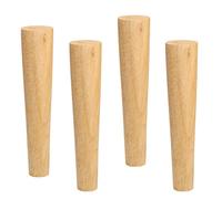 Qrity 4 Pièces Meubles en Bois Pieds, 40CM Pied de Canapé en Bois Massif avec Plaque de Montage et Vis, pour Table, Canapé et Autres Meubles