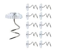 Qrity 50 Pièces épingles Torsadées, Fixateur de Clip de Coussin de Canapé de Couette de drap, Têtes Transparentes, épingles en Spirale Torsadées pour Housses de Canapé-lit