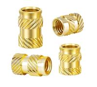 Qrity 50 Pièces Inserts D'écrou, Écrous Moletés en Laiton, Inserts Filetés, Douilles Filetées en Laiton pour Impression 3D, M6 x 12mm x 8mm