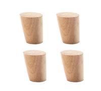 Qrity 6CM Meubles en Bois Pieds, 4 Pièces Pied de Canapé en Bois Massif avec Plaque de Montage et Vis, pour Table, Canapé et Autres Meubles, Obliques Tapered