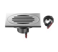 Qrity Drain de Douche Carré en Acier Inoxydable Drain de Plancher Anti-Odeur pour Salle de Bain, Carré 100 mm, Noir