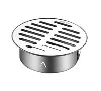 Qrity Drain de Plancher, Siphon de Sol Anti-Blocage de Balcon en Acier Inoxydable, Siphon de Sol pour Douche, Rond Anti-Blocage (75 Bouche Plate)