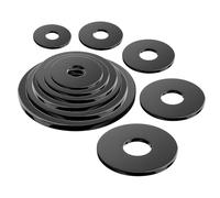 Qrity Lot de 20 Rondelle Plate, M4mm x 12mm Rondelle D'étanchéité Circulaire pour Vis Tige Filetée, Noir