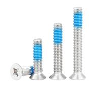 Qrity Lot de 20 Vis à Tête Fraisée Phillips M4x20mm en Acier Inoxydable, Petites Vis avec Revêtement en Frein Filet Bleue, Pour l'Équipement de Machine et les Meubles