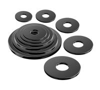 Qrity Lot de 5 Rondelle Plate, M27mm x 50mm Rondelle D'étanchéité Circulaire pour Vis Tige Filetée, Noir