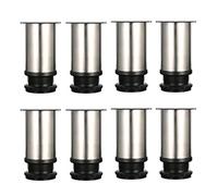 Qrity Lot de 8 Pieds de Meubles, réglables Pied Pieds de Meubles - Chrome Métal - Hauteur réglable (Total: 80-95mm)