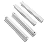 Qrity Paquet de 10 Poignées de Placard en Alliage D'aluminium Poignée D'armoire pour Meubles Poignées longues Poignées de Penderie Boutons, Centre du trou 224 mm, Argent