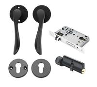 Qrity Poignée de Porte Moderne, Ferrure de Errure de pour Porte de Chambre, Ensemble de Serrure à Levier Fendu, Serrure à Levier de Porte