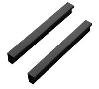 Qrity Poignées de Tiroir en Aluminium L 90°, Noir, 160mm, 2 Pièces, Modernes, Pour Portes et Tiroirs, Facile à Installer avec Vis Incluses (M4x22mm)