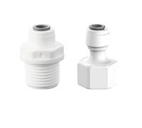 Qrity Raccord Rapide 1/4" à 1/2" Fileté Femelle/Mâle, Filtre à Eau Raccords Rapides, 2 Pièces