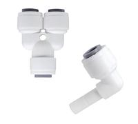Qrity RO Raccord de filtre à eau type L 1/4" + raccord rapide en Y pour tuyau d'alimentation en eau Kit de raccordement universel
