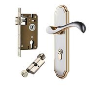 Qrity Serrure de Poignée de Porte à Levier en Alliage de Zinc, Ensemble de Poignée de Porte Moderne, Serrure à Levier de Antivol avec Clés