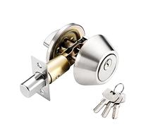 Qrity Serrure Interieur Verrou Tubulaire à Larder 2 Entrées, Laiton + Acier Inoxydable, Serrure de Verrouillage Invisible avec Trois Clés