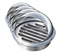 Qrity Ventilation Grille, Grille D'aération en Acier Inoxydable, Ronde Grille Ventilation Hotte, Grilles de Ventilation Sphériques, 160mm (Lot de 4)