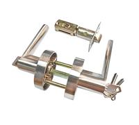 Qrity Verrou de Porte D'entrée à Levier Alliage D'aluminium, Garniture de Poignée de Porte avec Serrure et Clé, Taille de Loquet 60 / 70mm, pour Chambre, Cuisine, Argent